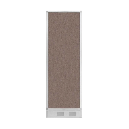 Hush Panel Configurable Cubicle Partition 2' X 6' Latte Fabric W/ Cable Channel